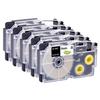 Лента для этикеток Mylabel Nameland Label Writer Tape 9 мм, белая, совместимая, набор из 5 белых лент, черные буквы, совместимая длина ленты Nameland, стандартные дни