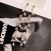 Women Design Beaded Grape Dangle Stud Rhinestone Long Earrings Fashion Jewelry