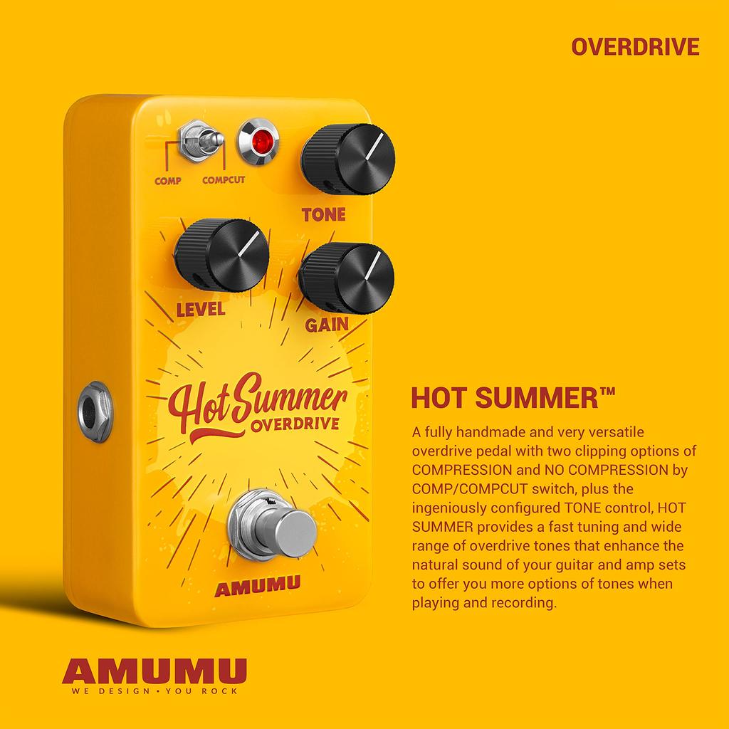 AMUMU HOT SUMMER Overdrive Guitar Effects Pedal Handmade