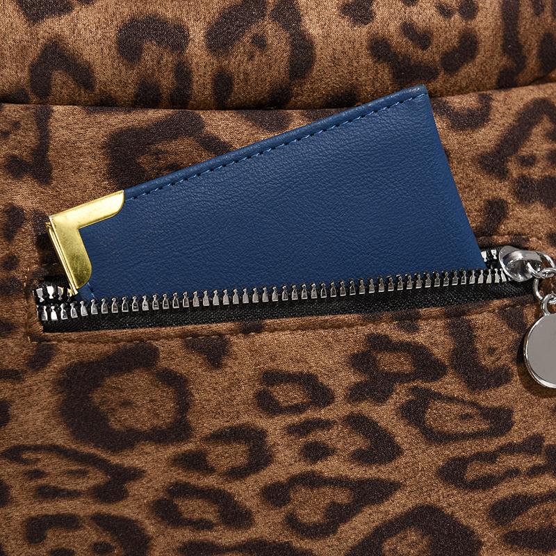 Leopard Print Backpack Student Schoolbag Lightweight Backpack