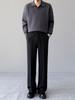Men's Trendy Spring Loose-Fit Straight Leg Trousers with Half Elastic Waist
