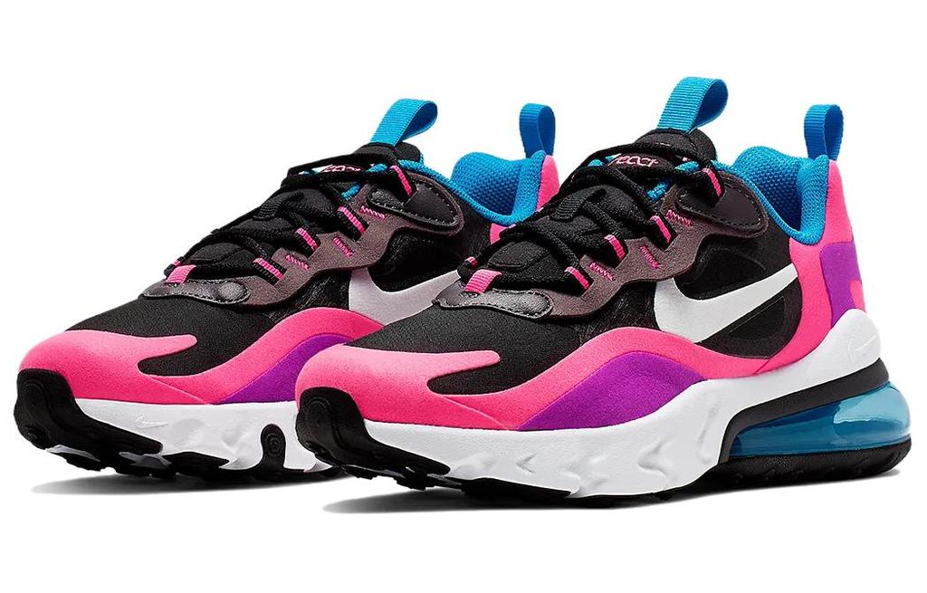 Nike Air Max 270 React Black Hyper Pink Vivid Purple GS BQ0101-001