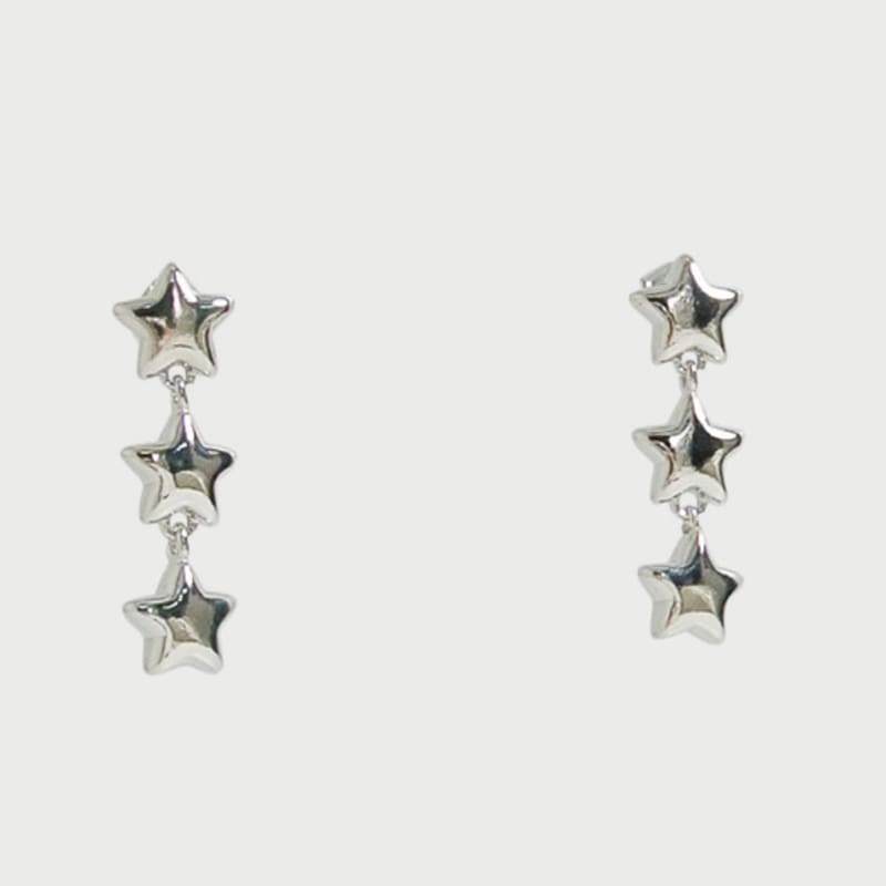 

objet213 Big Star Drop Earrings 2. Silver