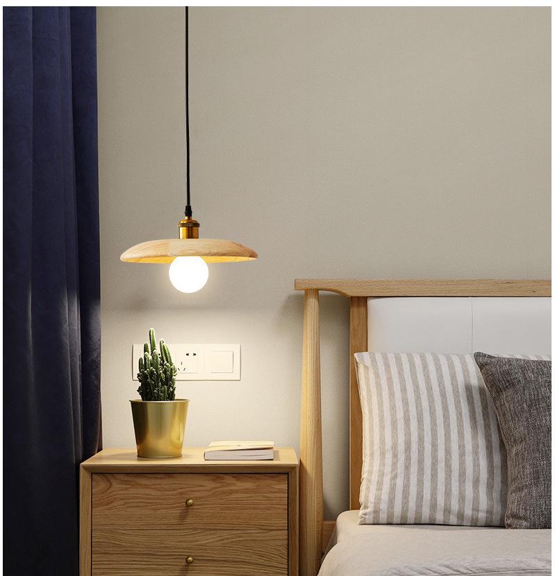 Nordic Retro Solid Wood Chandelier: Homestay, Bedroom, Bedside, Teahouse, Study, Bar Light