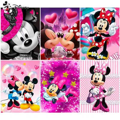 Minnie 5D Diamantmalerei Disney Vollbohrer Stickerei Cartoon DIY Strassbilder Kreuzstich-Sets Basteln Heimdekoration