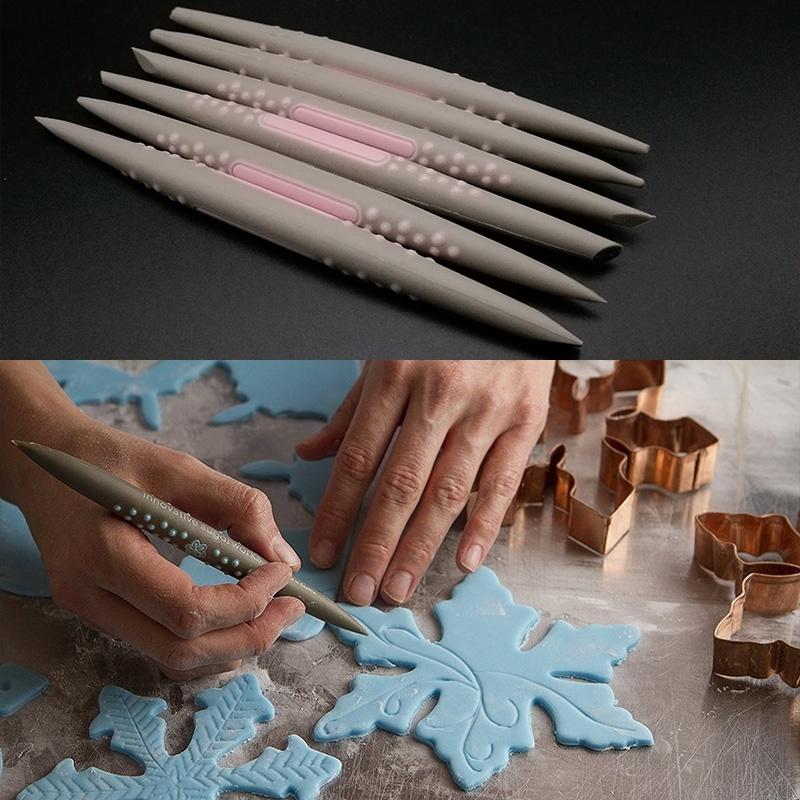 Fondant Kuchen Zucker Weiche Spitze Shaper Modellierung Werkzeug Kuchen Cupcake Dekorieren Blume Modellierung Handwerk Ton Werkzeuge 6 Teile/satz