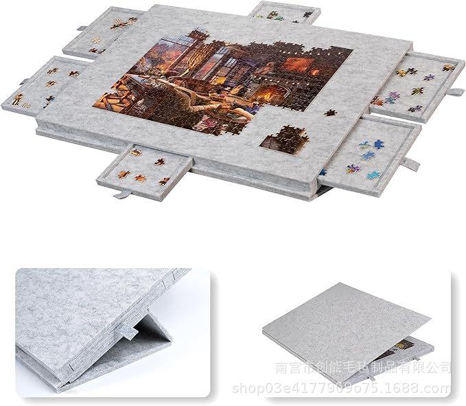 7pcs Set Of 1000 Puzzle Storage Tray -6-in-1 Puzzle Table Board, with 6 Drawers, Portable, Puzzle Table Puzzle Board