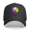 Colorful Dog Portrait Baseball Cap Adjustable Polyester Outdoor Casual Print Sport Hat