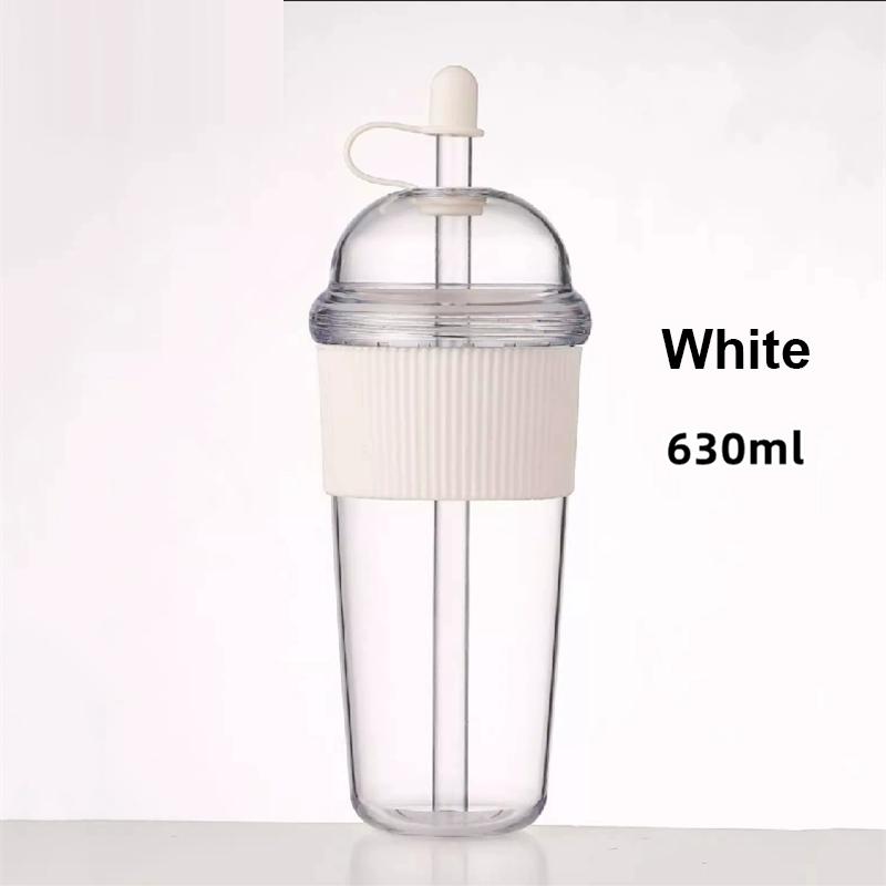 630ML Reusable Boba Straw Cups with Lids Portable Large Capacity Coffee Milk Tea Water Cups For Iced Coffee Juice Cold Beverage