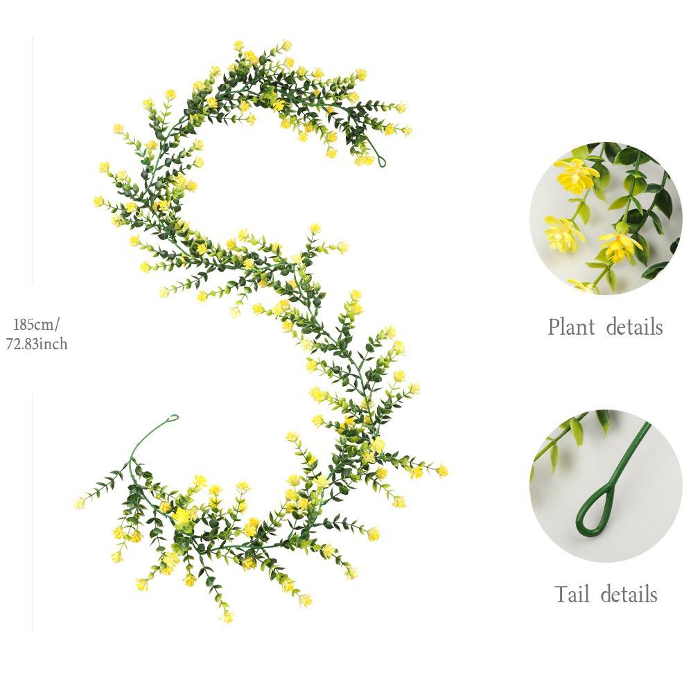 132 Flowers Artificial Eucalyptus Vines Multicolor Multicolor Flower Simulation Plant Garland Leaves Green Photo Props