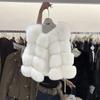 Vestă clasică cu patru pini din blană sintetică de vulpe scurtă, simplă, versatilă, stil străin, haină de damă la modă, versatilă