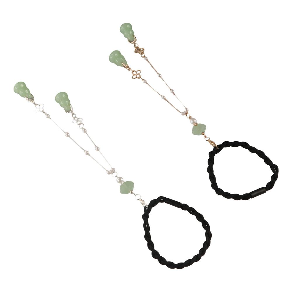 Tassel Hanfu Tassel Headwear Leaf Weave Hair Rope Exquisite Chinese Style Rubber Band Hair Band