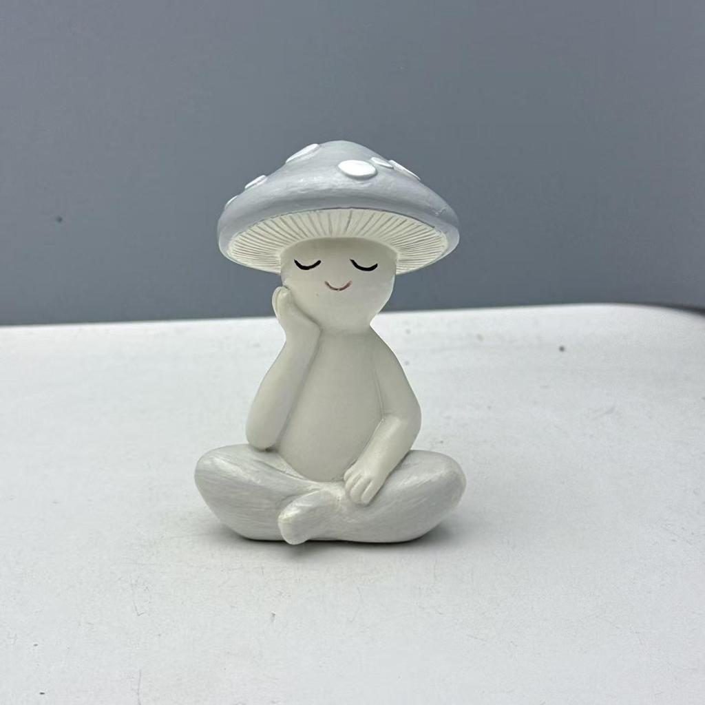 Yoga Mushroom Resin Ornament for Home or Garden Decor