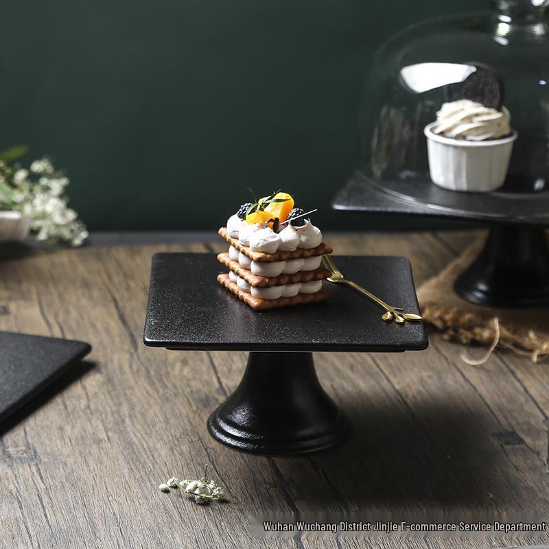 Ceramic High-Footed Afternoon Tea Dessert Stand and Tray