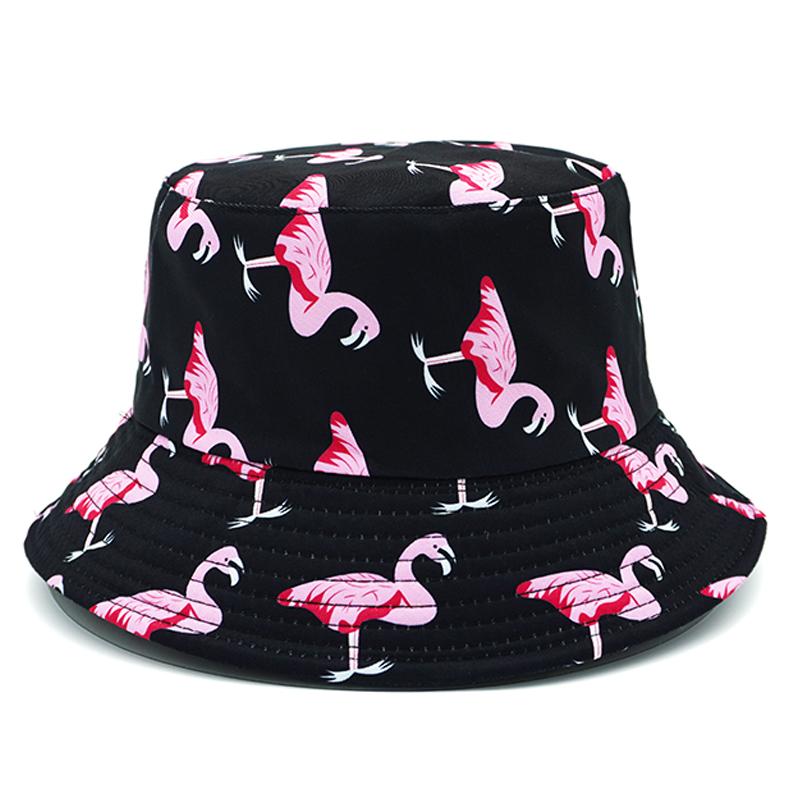 

Bocca Cartoon Flamingo Bucket Hat Animal Printing Pattern FisherUnisex Hats Double Sides Panama Cap Unisex Women Summer Hot Selling 56-58cm