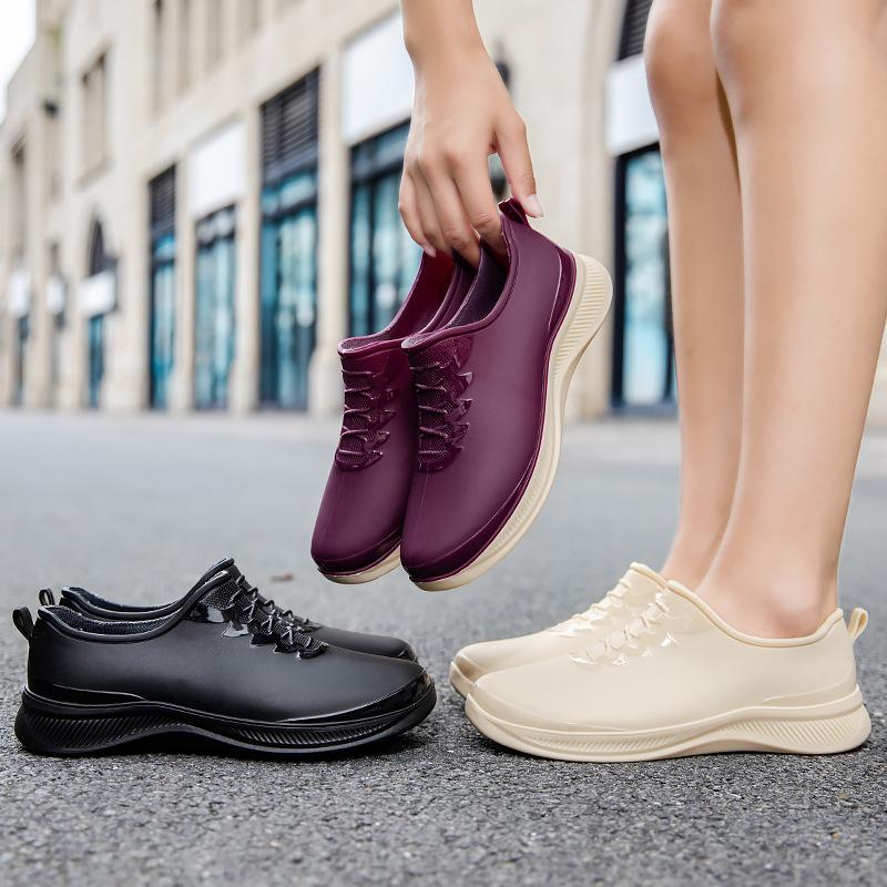 Women's rain shoes new fashion low-top elegant shallow mouth waterproof water shoes Internet celebrity wear-resistant outdoor rain boots