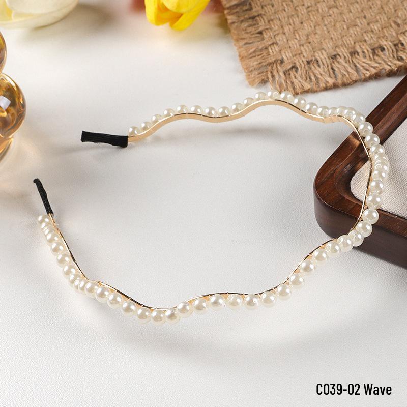 Women's French Retro High-End Pearl Headband: Versatile Hair Accessory for Styling and Face Washing