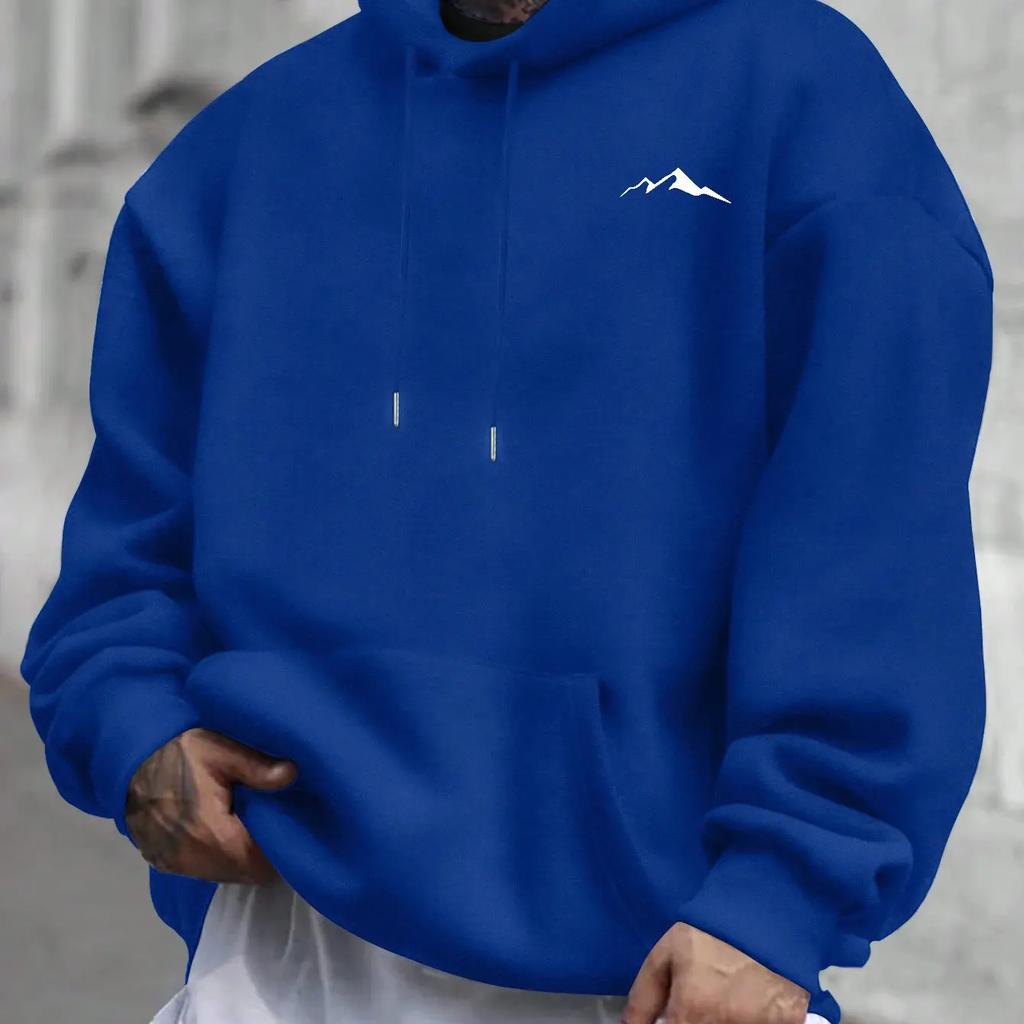 Men's New Fashion Trend  Printed Hooded Sweatshirt  Casual Loose Sweatshirt with Street Hip-hop Features