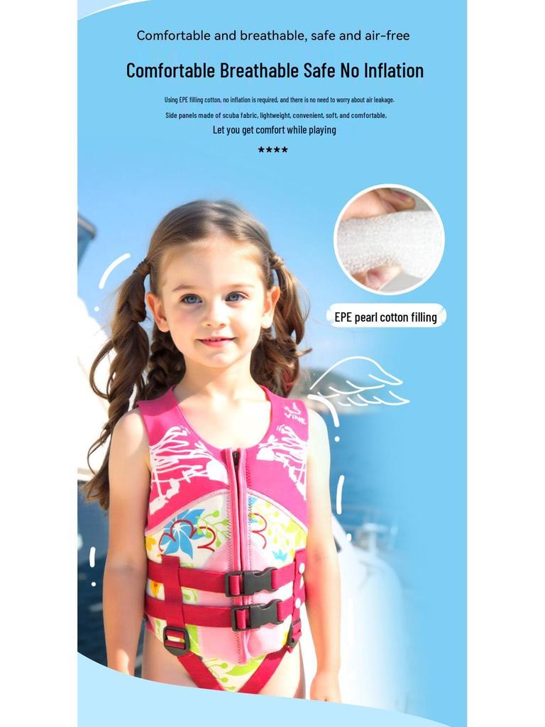 High Buoyancy Children's Life Jacket - Foam Vest for Men & Women, Inflatable-Free for Swimming & Water Sports