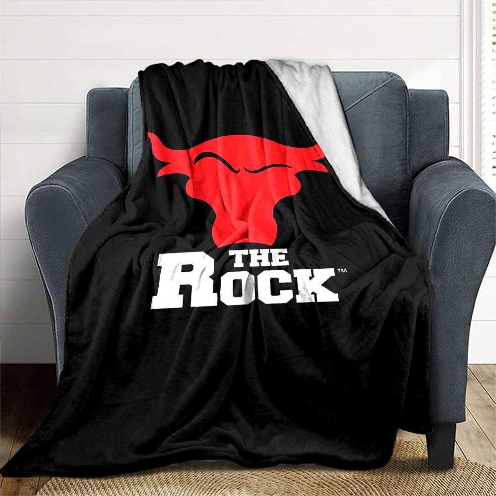 1pc THE ROCK Soft Flannel All Season Throw for Home, Office, Outdoor UseDurable Comfort Soft Warm Throw for Home