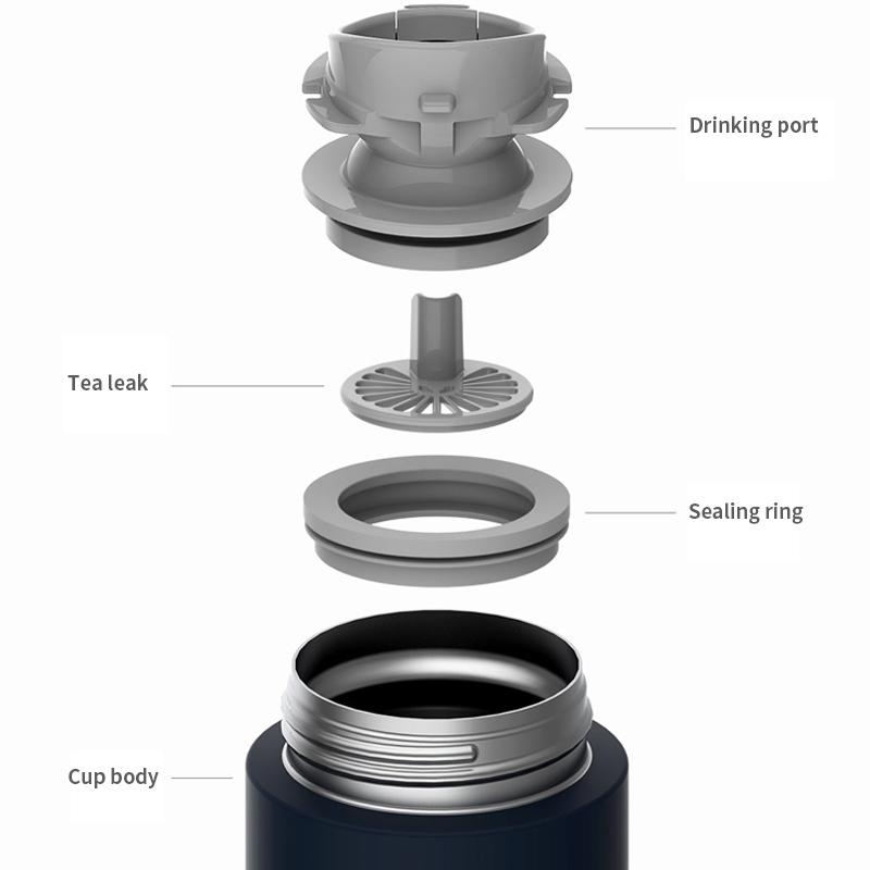 Original Xiaomi Water Cup 2 480 ml Thermoskanne zum Warmhalten/Kalthalten für Reisen, tragbar, 316L-Edelstahl, Schlossdesign, einhändig zu öffnen
