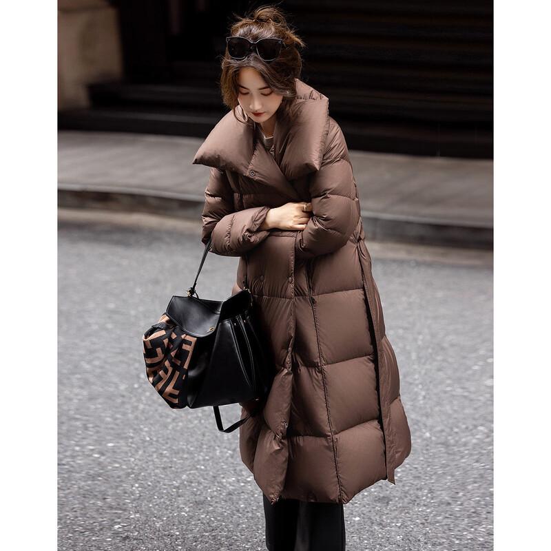 Demana Women's Large Lapel 90% Duck Down Puffer Jacket