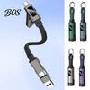 USB-A To USB-C Charger 65W 4 in 1 Keychain Cable, Fast Charging Data Cable LED Display with Display, 8-Pin/Type-C/USB-A/USB-C, Portable Keyring