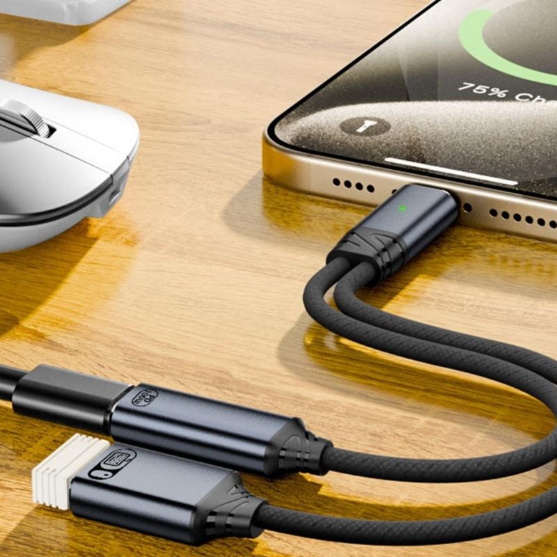 Rozdzielacz USB C Typu C Podwójna Wtyczka 100W Adapter Szybkiego Ładowania Kabel Rozdzielający Typ C Męski do Podwójnego Żeńskiego Kabla dla Telefonu