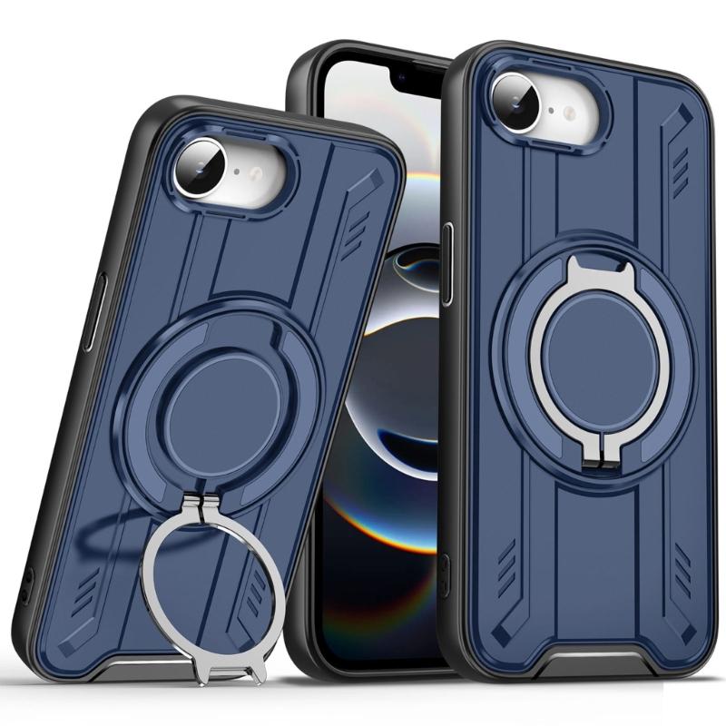 Phone Case for Phone 16E 360 Degree Rotation Kickstand TPU+PC Protective Shock Grade Shell Phone Case