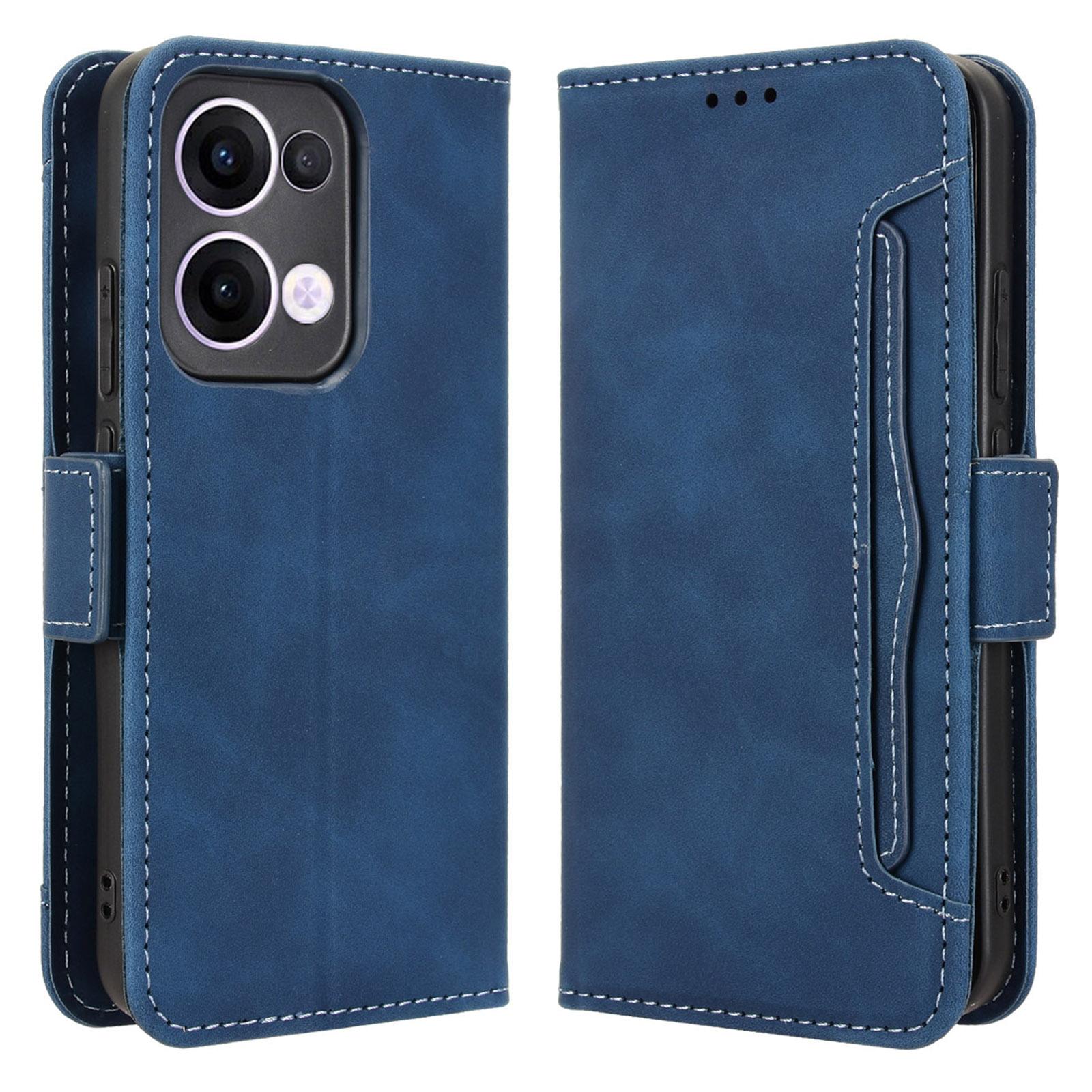 

Для Oppo Reno13 5G (Глобальный) Кожаный чехол-портмоне для телефона с несколькими отделениями для карт. D