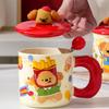 Cute Pet Cartoon Puppy Ragdoll Ceramic Mug Cute Office Girls Water Mug Gift Couple Breakfast Cup