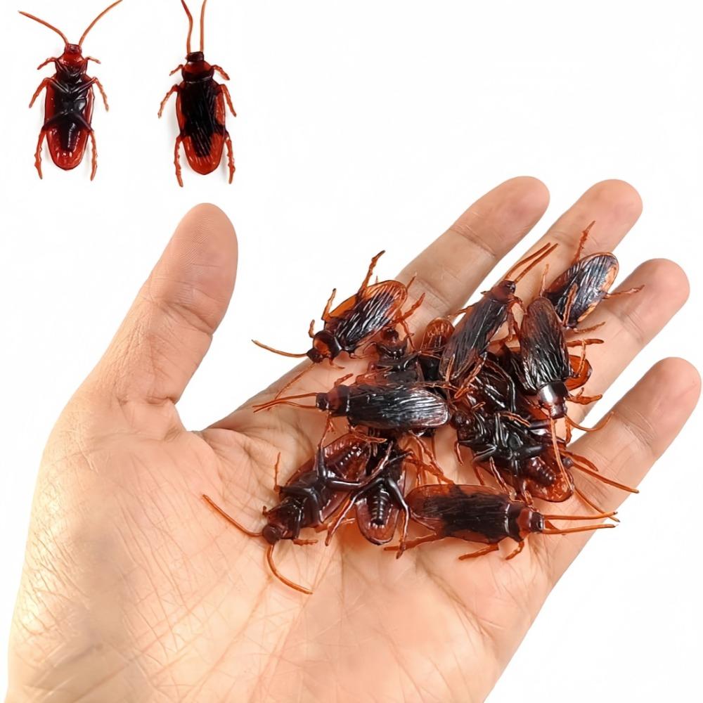 15/5pc Simulated Cockroaches Realistic Fake Cockroaches In Plastic Models Fun Props For Halloween April Fool's Pranks Small Bugs