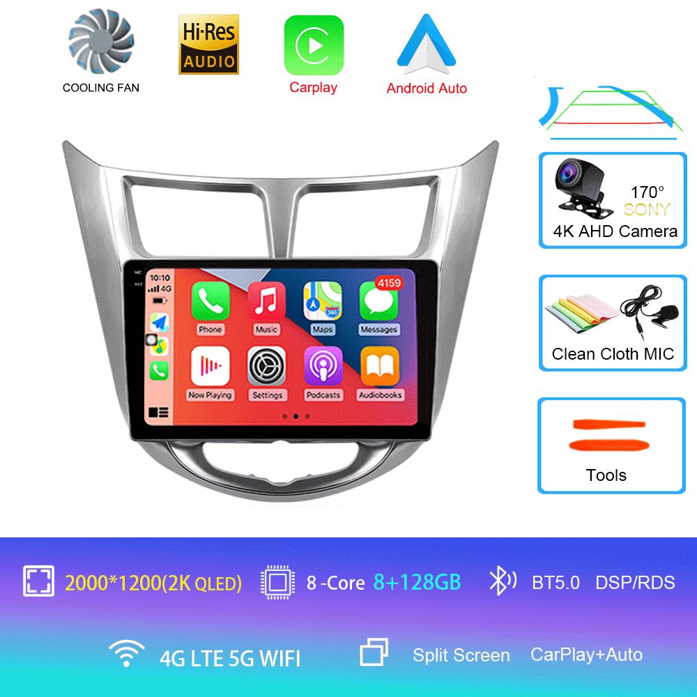 For Hyundai Solaris Accent I25 2010 - 2016 Car Radio Android 14 Carplay Multimedia Player Auto Autoradio Stereo 2din Head Unit