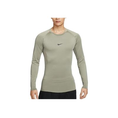 Pro Dri-FIT Tight Fit Long Sleeve Training Top Moisture-Wicking Breathable Stretch Crew Neck Athletic Workout Base Layer Men Oil Green FB7920-320