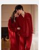 Xuan Liang Modal Cotton Couple Red Sleeping Skirt Women's Morning Robe Spring and Autumn Thin Long Sleeve Wedding Pajama Men's Set