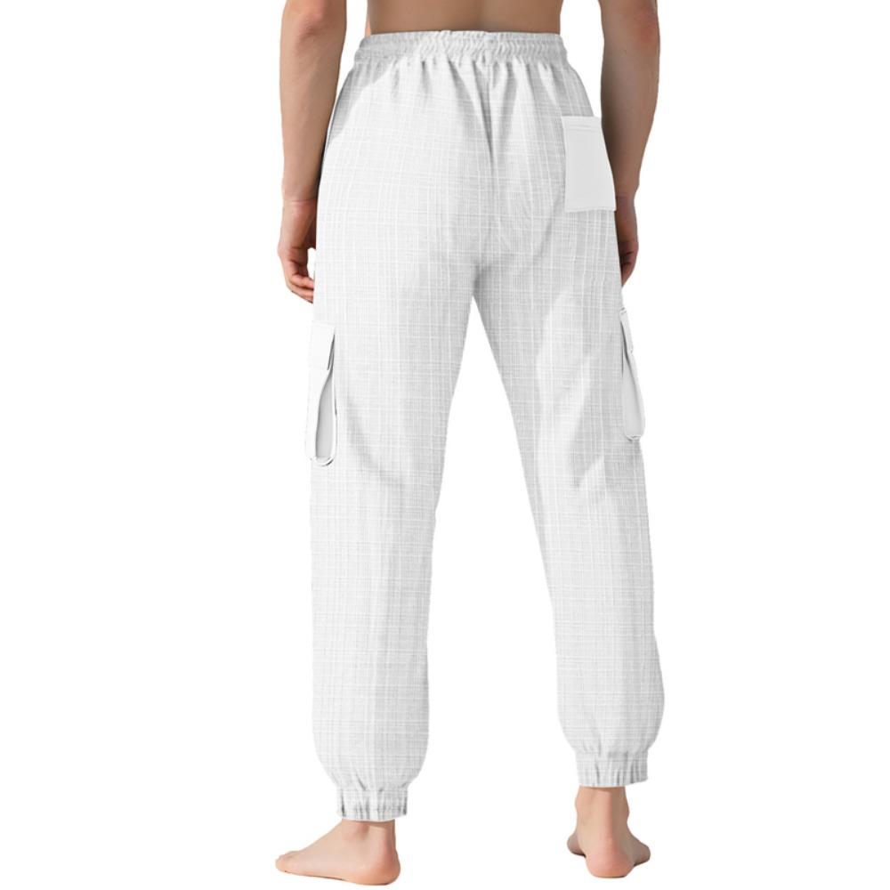 Men's Casual Cargo Pants Multi-Pocket Outdoor Hiking Work Drawstring Pants for Spring Autumn Travel Camping