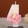 Pink and White Butterfly Flower Birthday Cake Candles