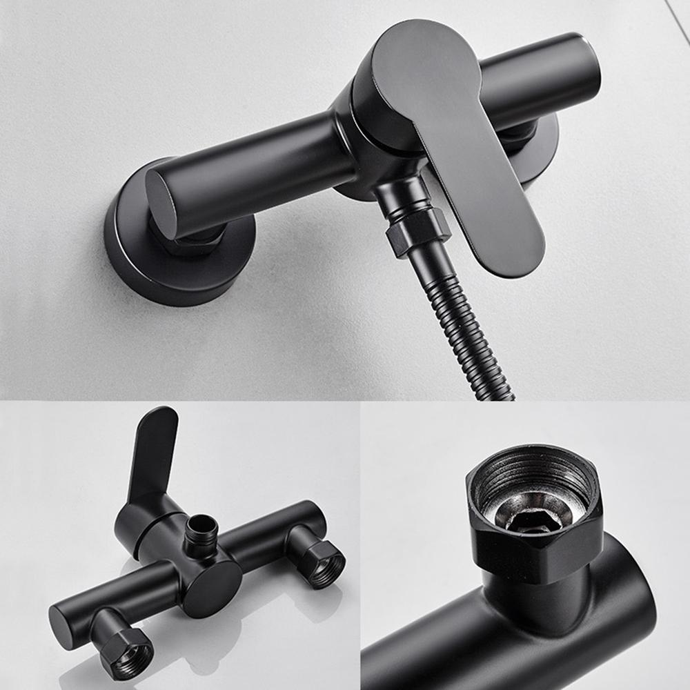 304 Stainless Steel Bathroom Shower Faucet Wall Mounted Triple Bathtub Faucet Hot and Cold Water Mixer Valve Nozzle Tap G1/2in