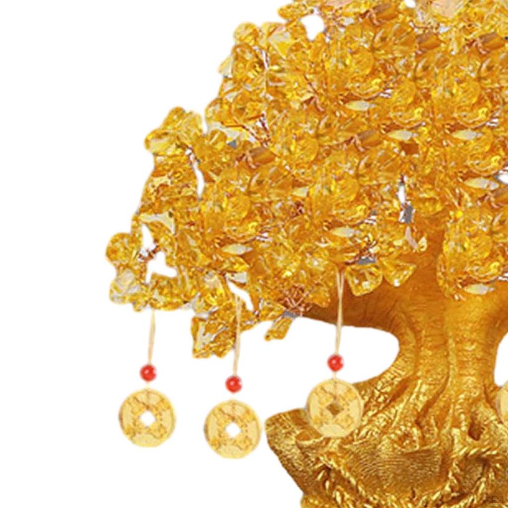 Money Tree Statue ,Lucky Figurine, Ornament Wealth Sculpture for Study Room