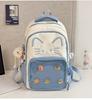 Schoolbag Japanese ins cute cat backpack pain bag transparent large-capacity schoolbag versatile casual shoulder bag