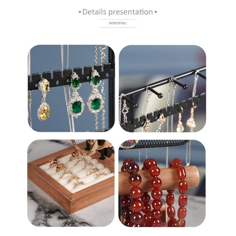 Efficient Jewelry Display Stand for Multifunctional Storage of Necklaces Earrings and Bracelets in Modern Home Decors