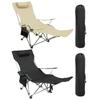 Chaise Longue Inclinable Paresseuse avec Oreiller & Porte-gobelet & Poche Latérale Chaise de Plage Légère Dossier Réglable pour la Pêche le Voyage