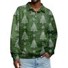 Men's Casual Christmas Print Button Long Sleeve Shirt