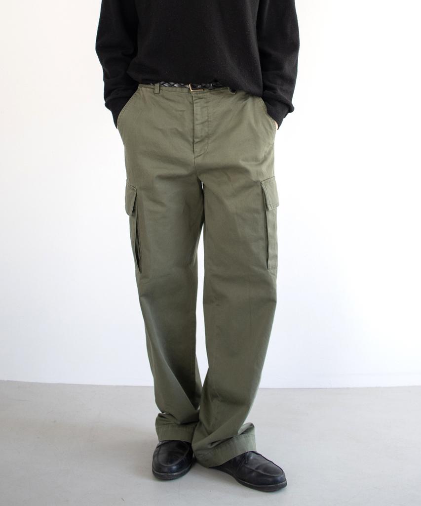 Paseleu Back Satin Straight Cargo Pants [Olive]