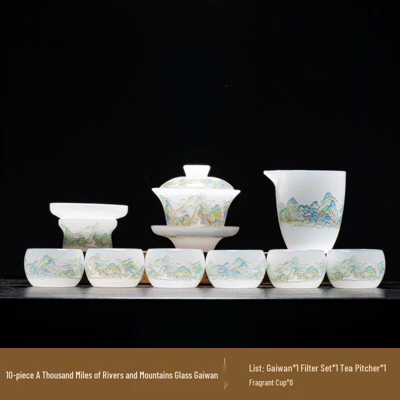 Light Jade Glazed Frosted Ceramic Kung Fu Tea Set