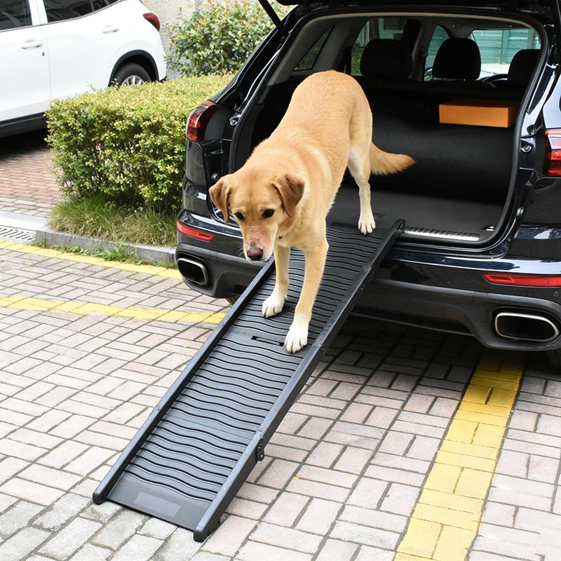 Folding Dog Ramp for Car Pet Stairs Folding Car Steps Slope Car Climbing Large Dog Climbing Ladder with Non-Slip Rug Surface