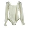 Womens Ballet Leotard White Stretch Dancewear Contemporary Chinese Dance Aerial Yoga Fitness Training