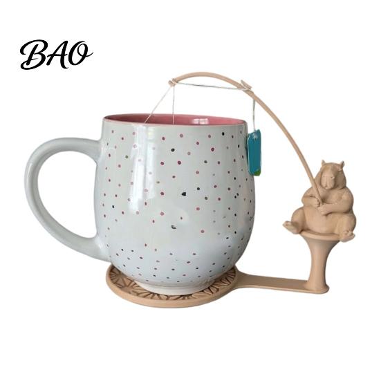 Hamster Coaster Fishing Animal Tea Bag Holder, 3D Printed Heat-Resistant Coaster, Accessory for Turtle Cup and Coffee Mug, Gift Lovers & Enthusiasts