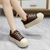 2026 Autumn Single Shoes Platform Plush Board Shoes Heightening Casual Sports Shoes Lace-up Women's Shoes