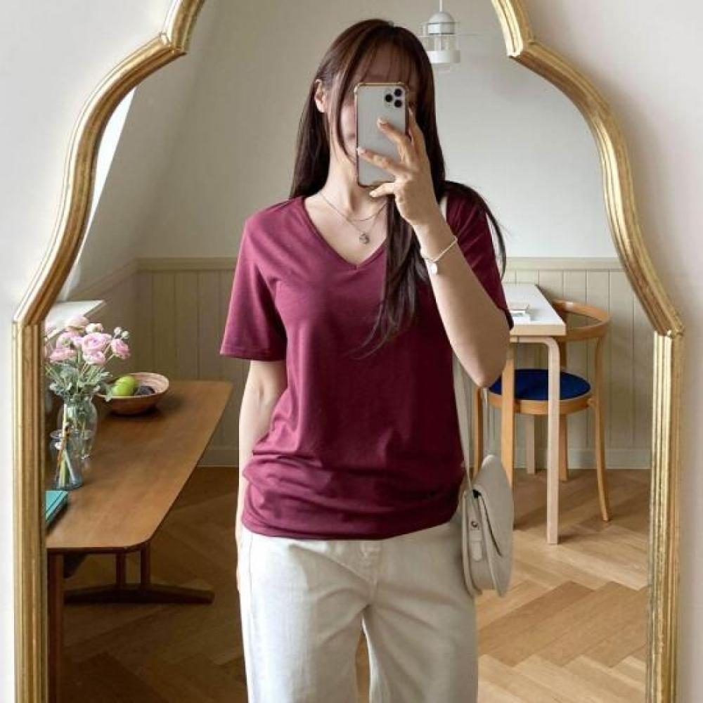 New ArriVals Open Run Women V Neck Loose FiT ShorT sleeVe T shirT